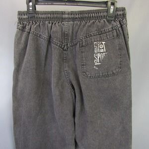 Vtg Spot Sport European Beach High Waist Jeans Women's Size L Black‎ Denim Pants